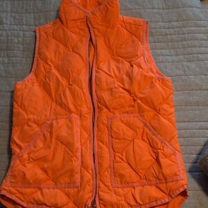 J. Crew Vibrant Orange Quilted Vest